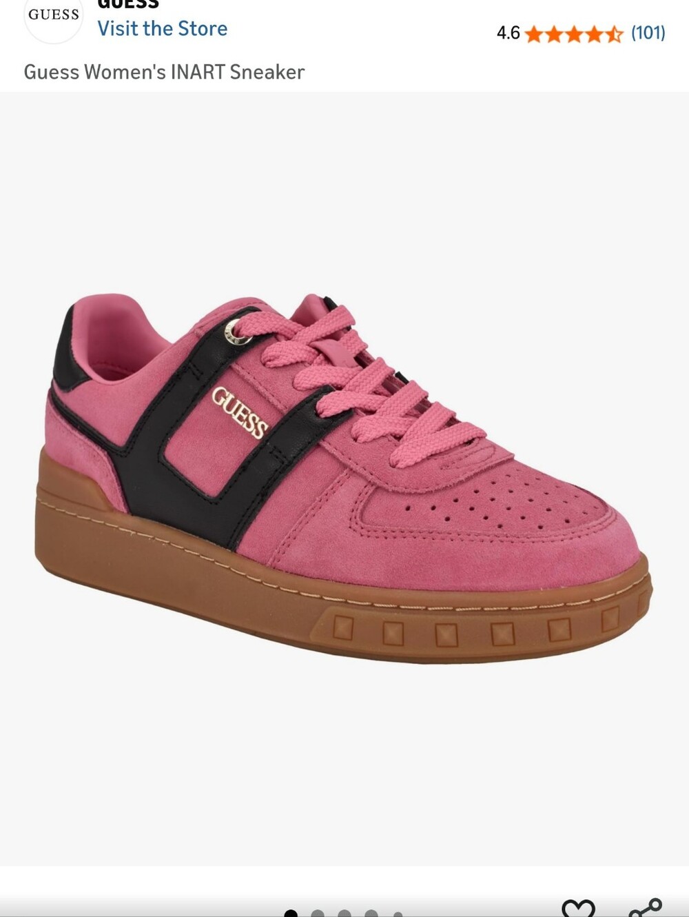 GUESS Pink Suede Sneakers - Picture 6 of 6